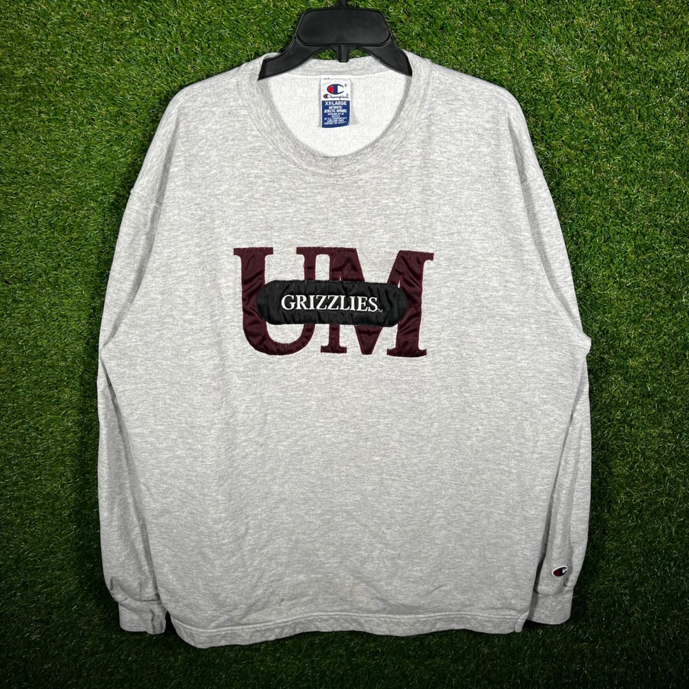 Champion UM Grizzlies Sweatshirt Mens XXL Heather Grey Crewneck Vintage 90s